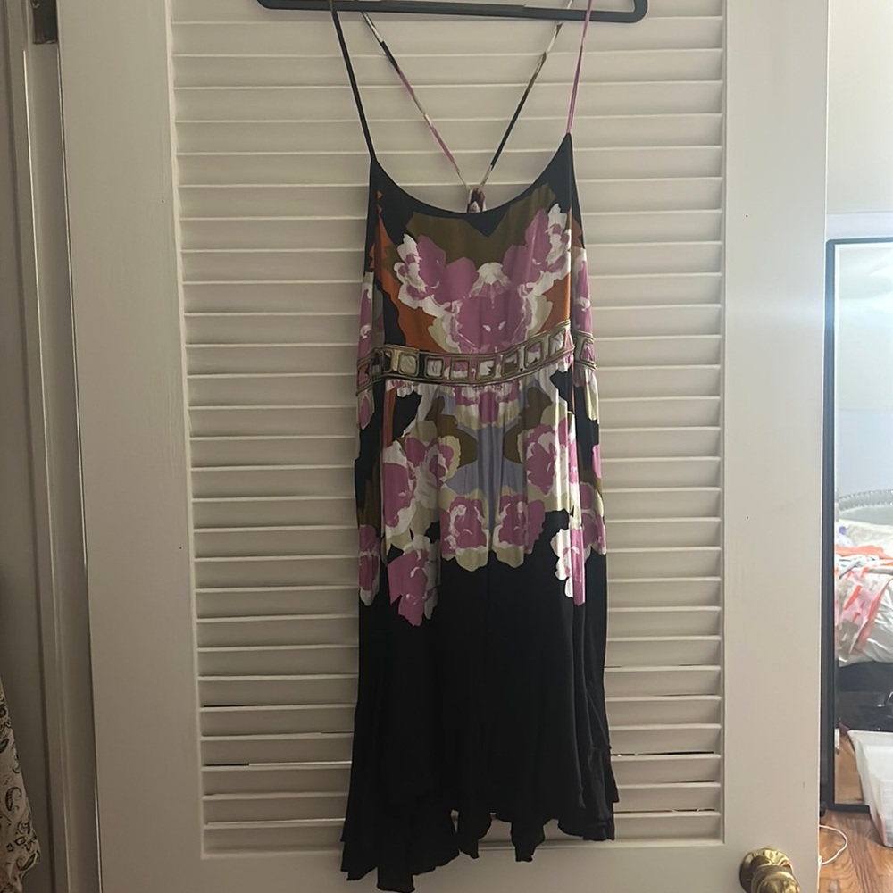 FreePeople Black Printed Mini Dress
